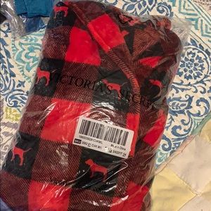 Pink buffalo plaid robe